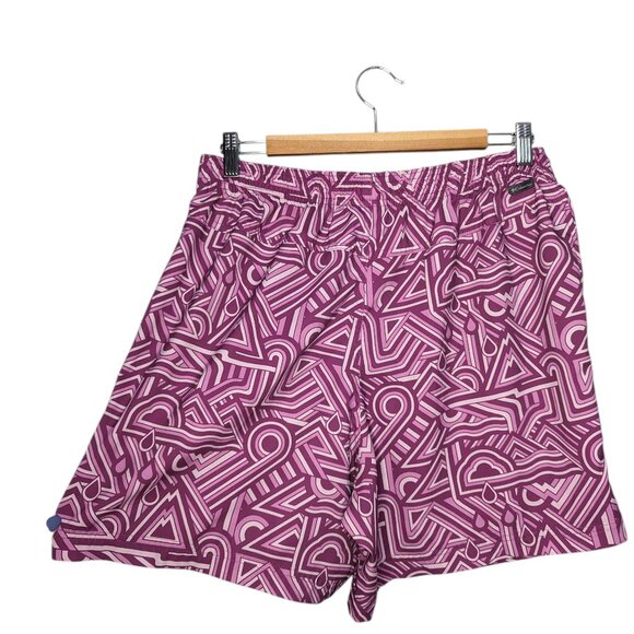 Columbia Shorts Womens Large Pink Retro Swirl Print Pockets Pockets 5.5" - Picture 3 of 7